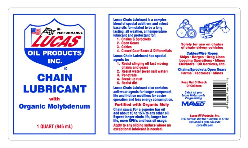 Lucas Chain Lube 10014, 1 Quart