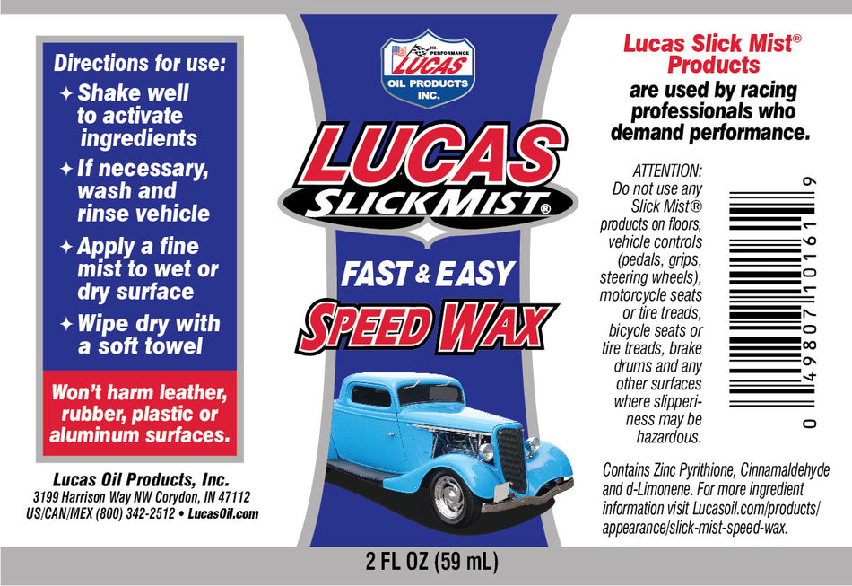 Lucas Oil Slick Mist Speed Wax 2oz.