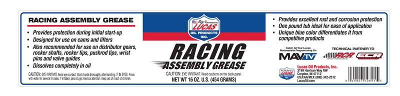 Lucas Racing Assembly Grease, 16 Oz