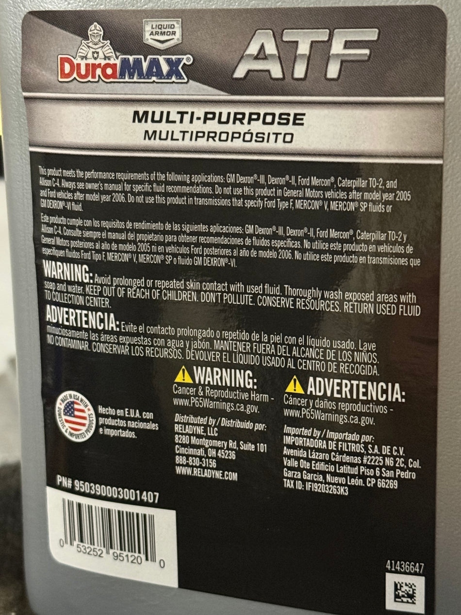 Automatic Transmission Fluid Dexron III, 1 Quart