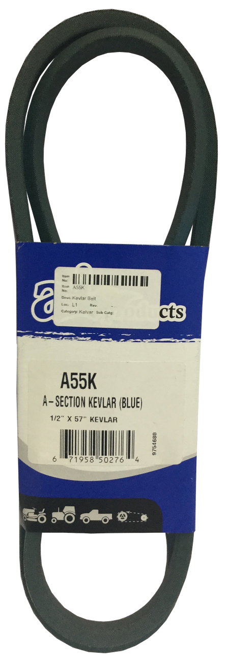 A55K Kevlar Blue V-Belt (1/2" X 57") - Froedge Machine & Supply Co., Inc.